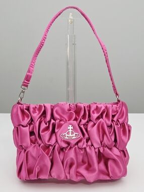 EXCELLENT VIVIENNE WESTWOOD SARA RUCHED RECYCLED POLYESTER PUMPKIN BAG